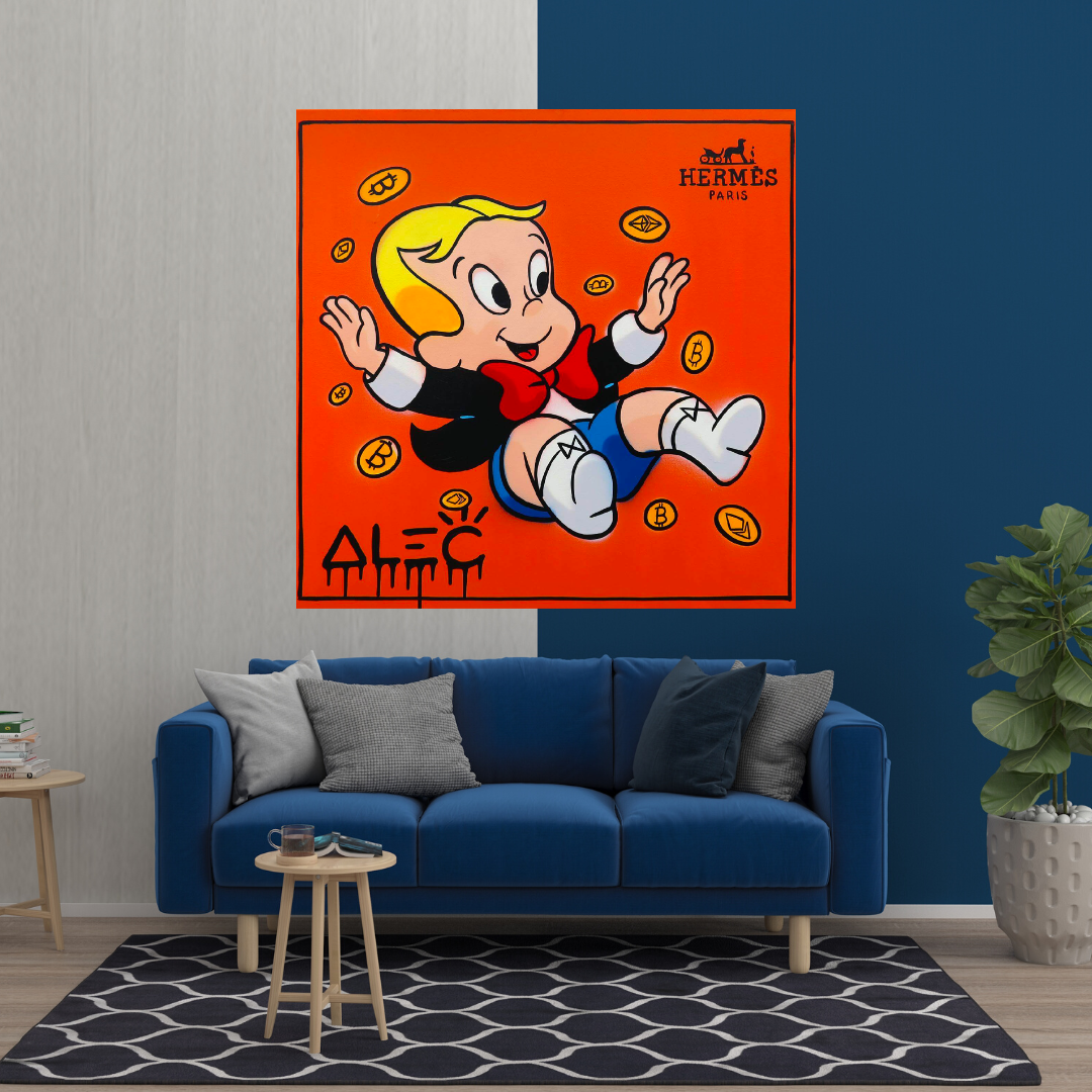 Alec Monopoly Richie Rich Hombre del Dinero Lienzo