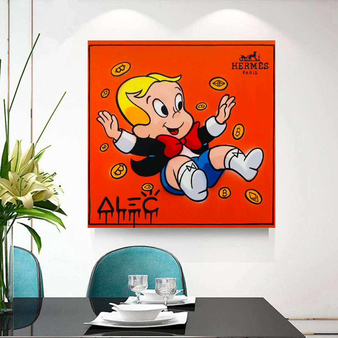 Alec Monopoly Richie Rich Hombre del Dinero Lienzo