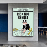 Alec Monopoly Risk Not Regret Play Card Canvas Wall Art