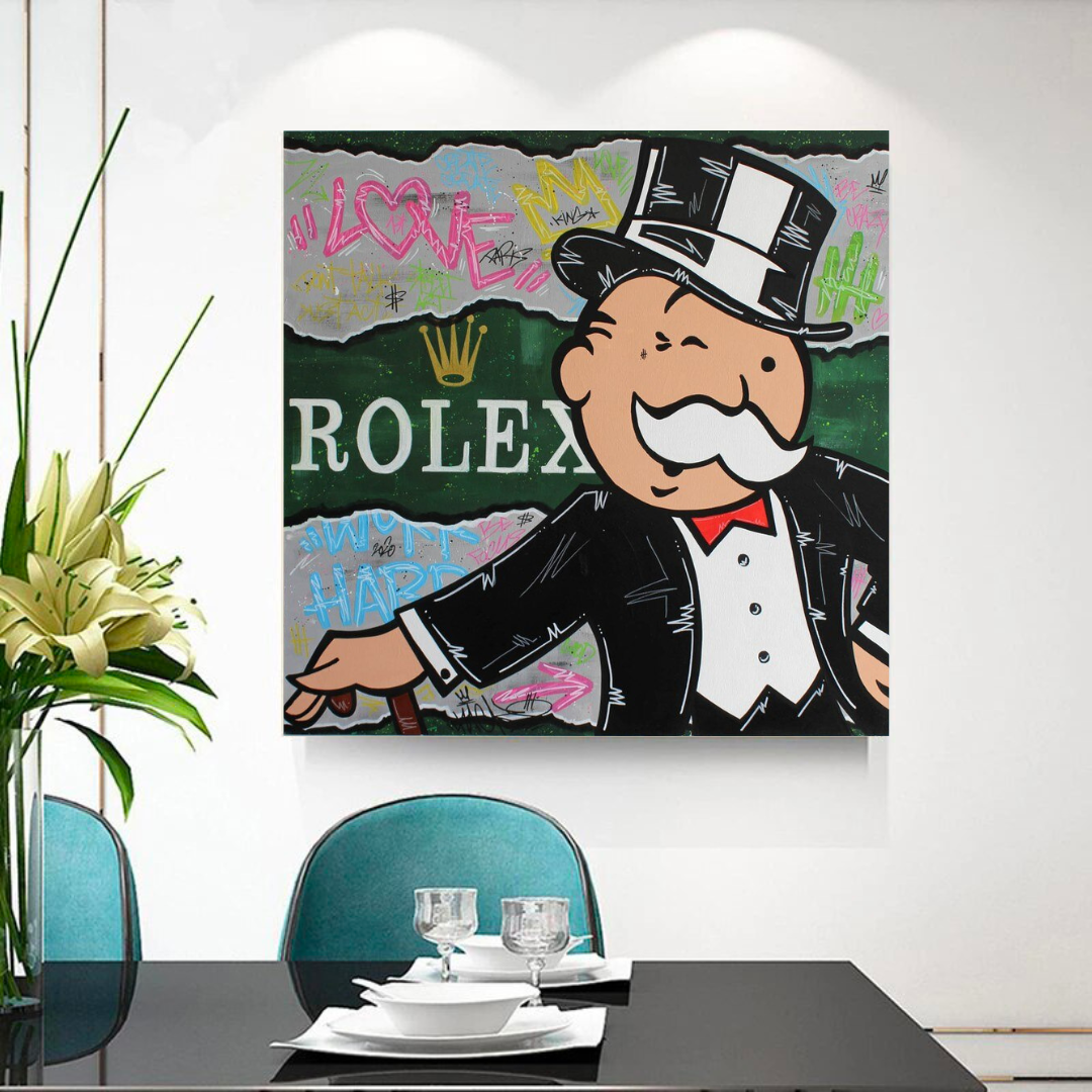 Alec Monopoly Rolex Money Man Leinwanddruck