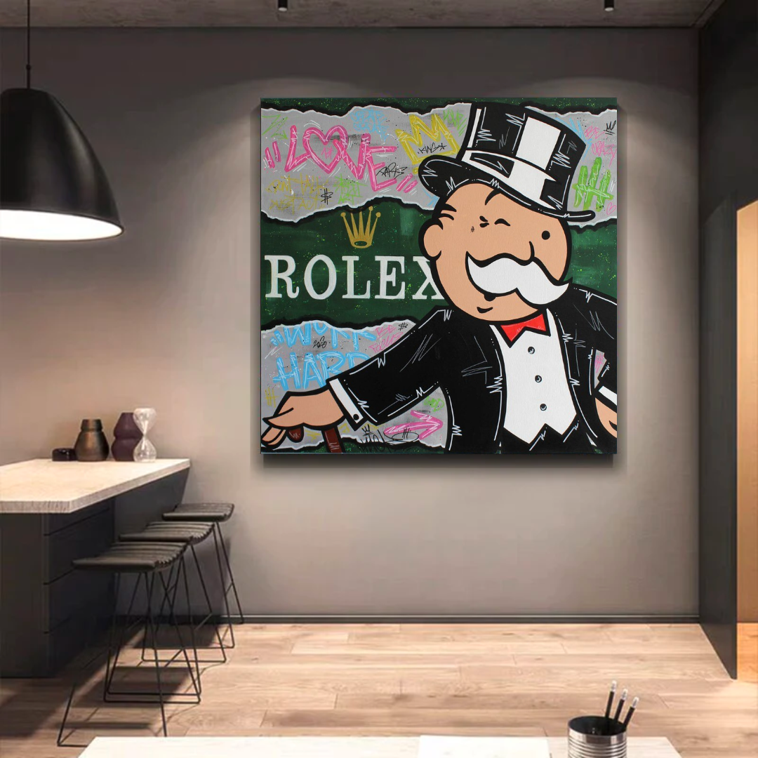 Alec Monopoly Rolex Money Man Leinwanddruck