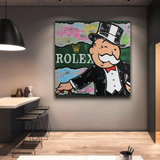 Alec Monopoly Rolex Money Man Leinwanddruck