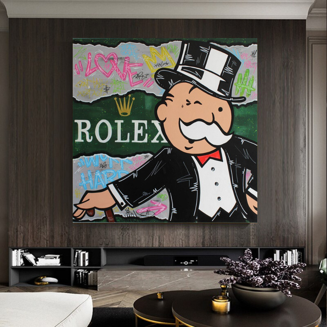 Alec Monopoly Rolex Money Man Canvas Print