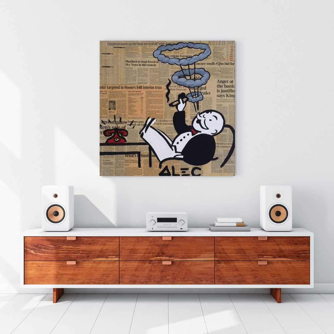 Alec Monopoly Smoking Cigar Canvas Wall Art