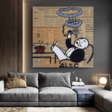 Alec Monopoly Smoking Cigar Canvas Wall Art