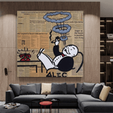 Alec Monopoly rauchende Zigarre Leinwand-Wandkunst