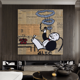 Alec Monopoly Smoking Cigar Canvas Wall Art