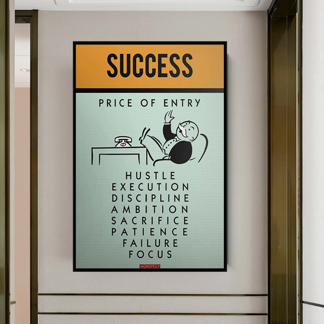 Alec Monopoly Success Price of Entry Play Card Canvas Wall Art