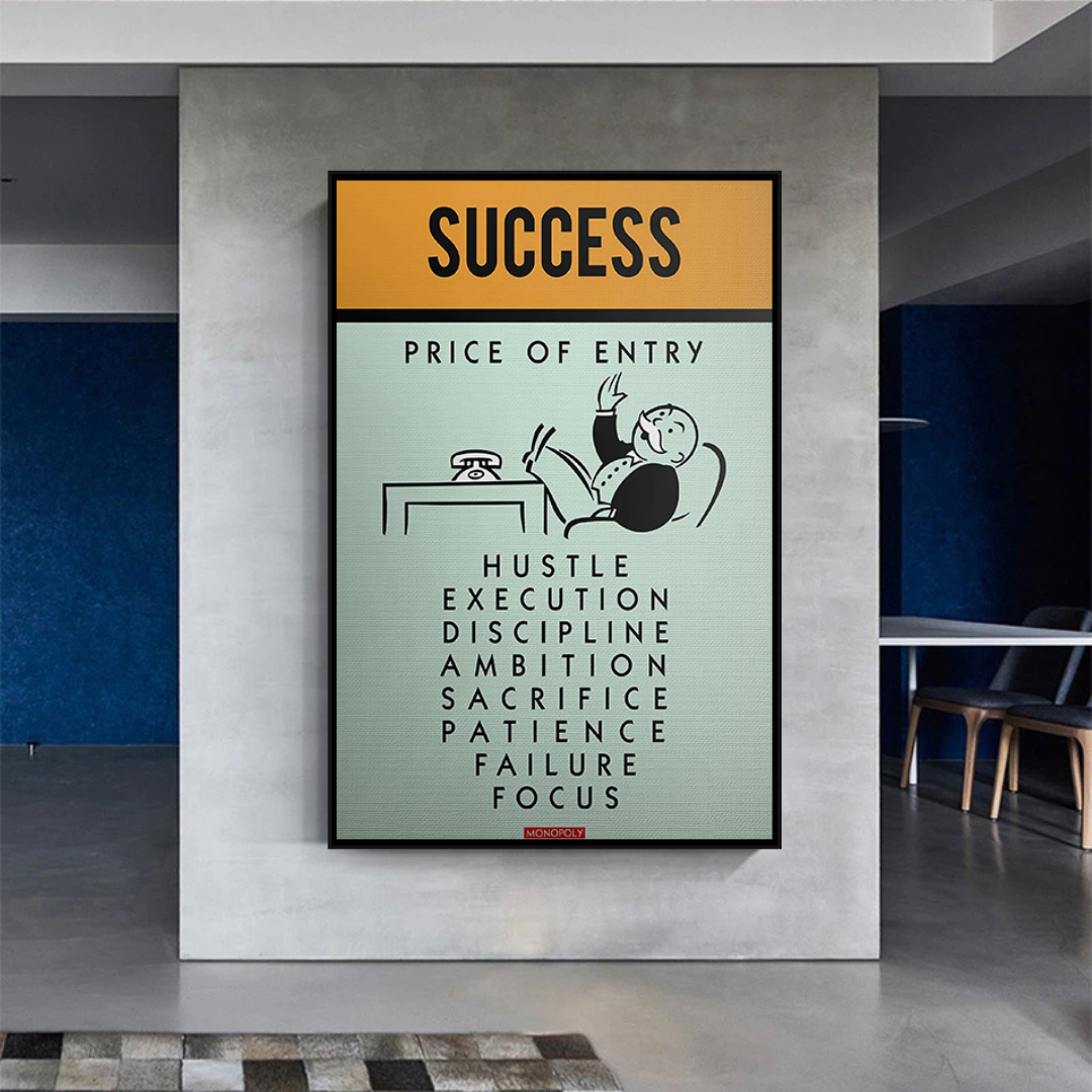 Alec Monopoly Success Price of Entry Spielkarten-Leinwandkunst