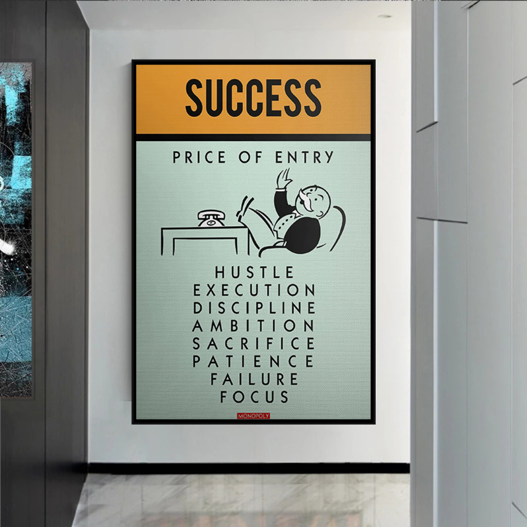 Alec Monopoly Success Price of Entry Spielkarten-Leinwandkunst