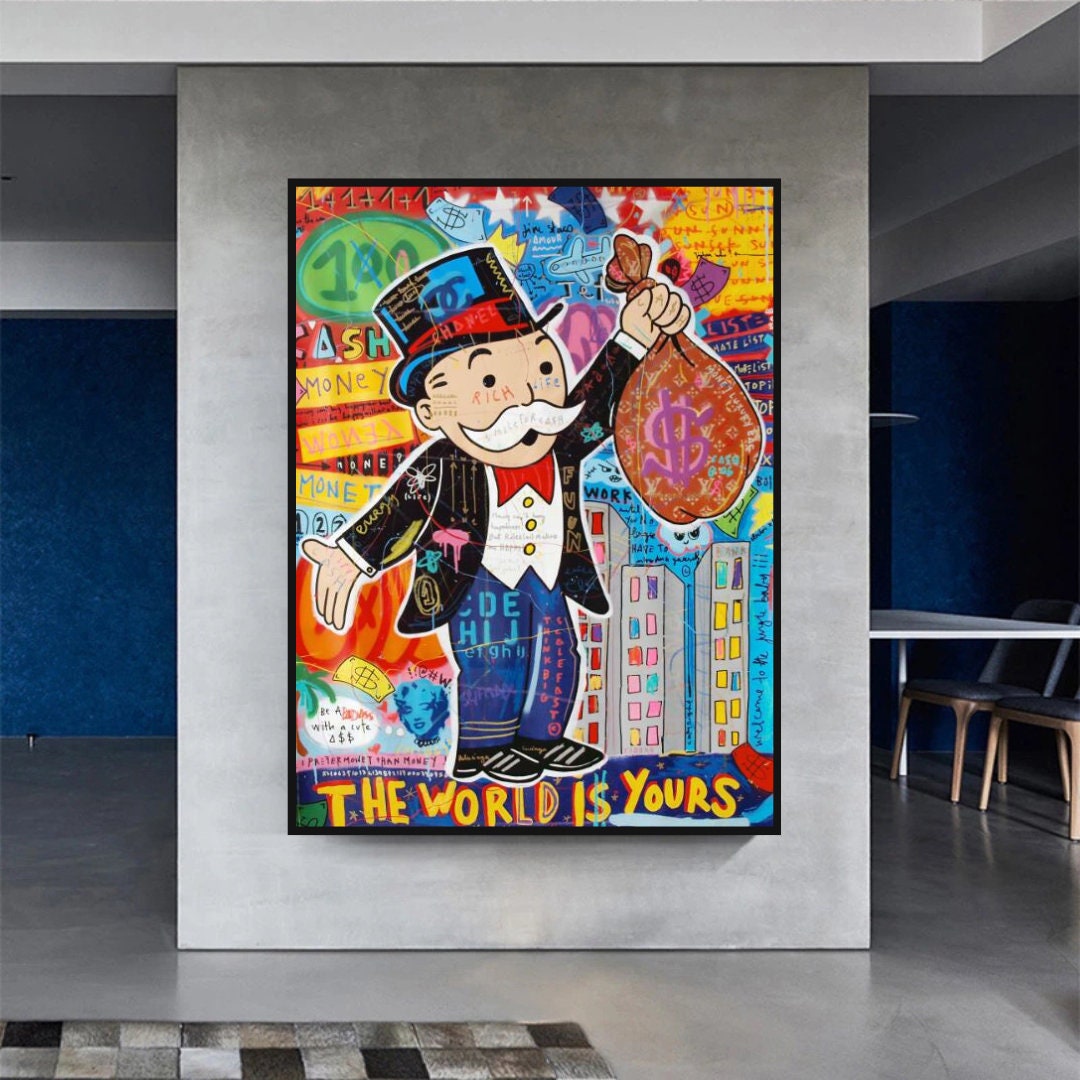 Alec Monopoly The World is Yours Leinwanddruck