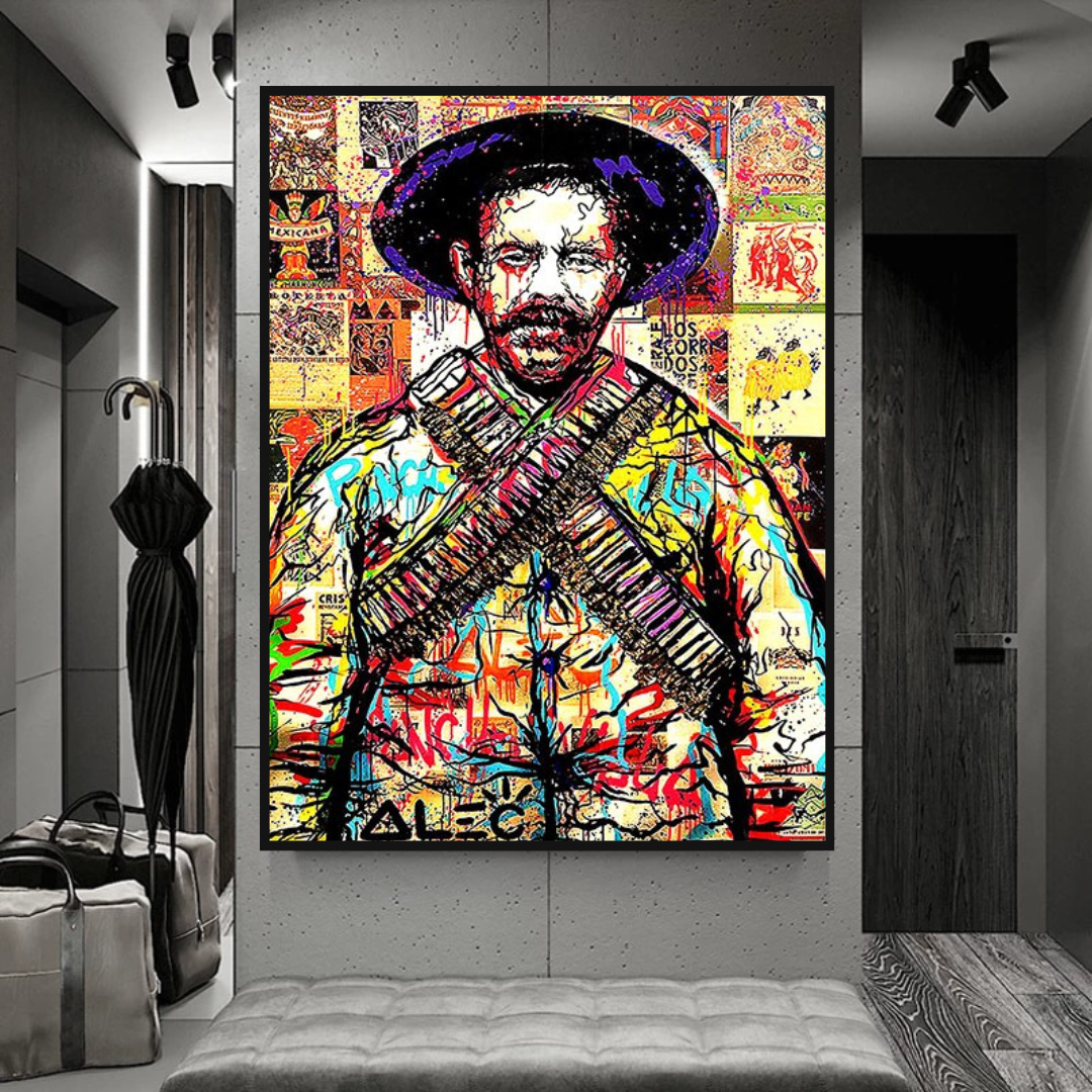 Alec Pancho Villa mexikanischer General Pop Leinwand-Wandkunst