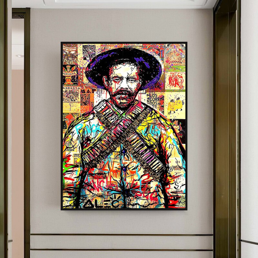 Alec Pancho Villa mexikanischer General Pop Leinwand-Wandkunst