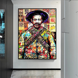 Alec Pancho Villa mexikanischer General Pop Leinwand-Wandkunst