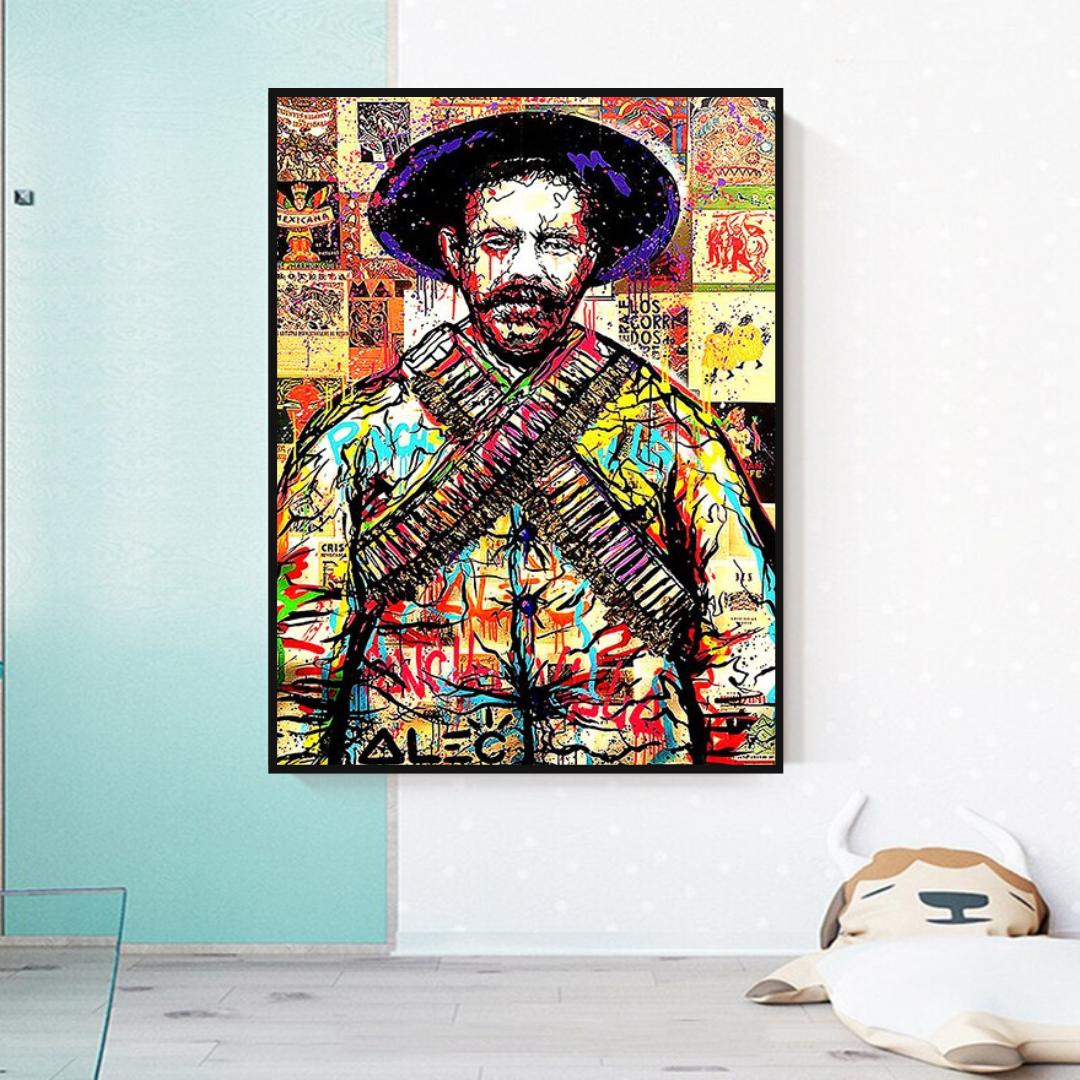 Alec Pancho Villa mexikanischer General Pop Leinwand-Wandkunst