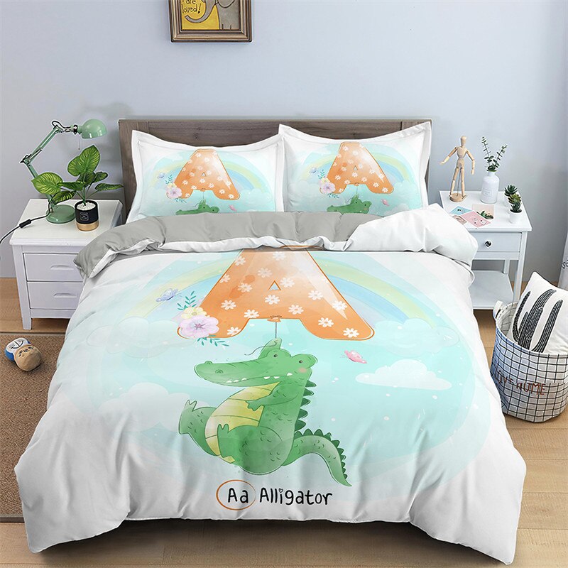 Alphabet Bedding Set - Letter A for Alligator - Bedding