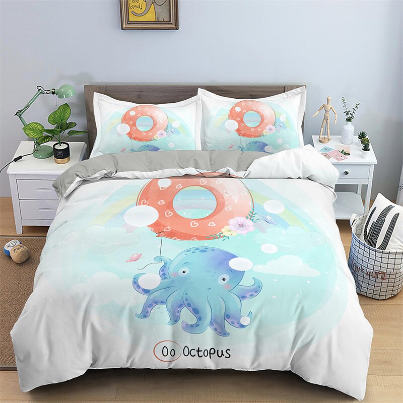 Alphabet Bedding Set - Letter O FOR Octopus - Kids Bedding