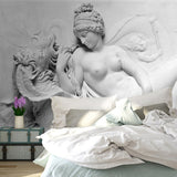 Ancient Theme Mountain Carving Wallpaper for Home Wall Decor