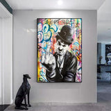 Angry Chaplin Canvas Wall Art