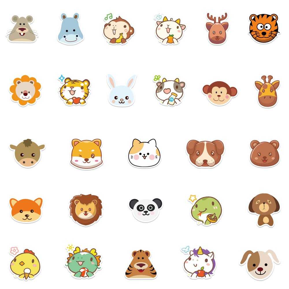 Cute Animal Avatar Stickers Pack | Famous Bundle Stickers | Waterproof Bundle Stickers