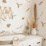 Animals Boho Dry Floral Wall Stickers