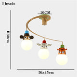 Lampe à suspension LED animaux pour chambre d'enfants