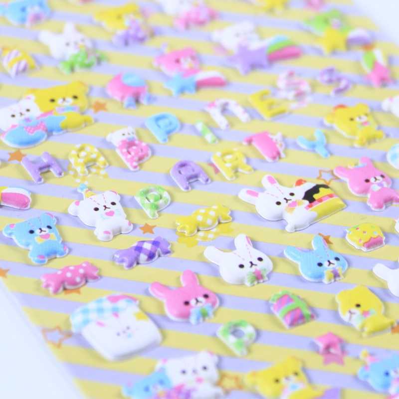 New Arrival Cute Mini Animals Puffy 3D Stickers DIY Scrapbooking Sticker Diary Stationery Decorative Supply