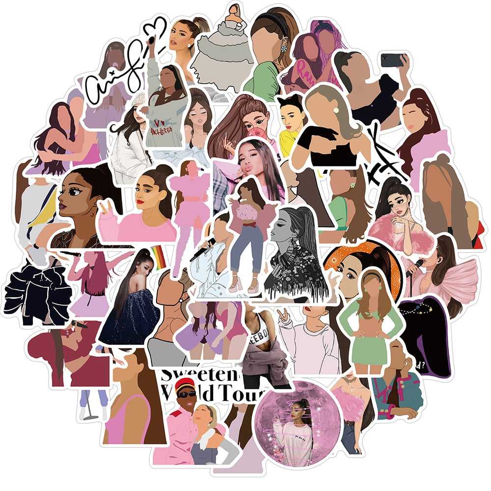 Ariana Grande Singer Stickers DIY Skateboard Fridge Guitar Travel Motorcycle Waterproof Graffiti Sticker Cool Gift