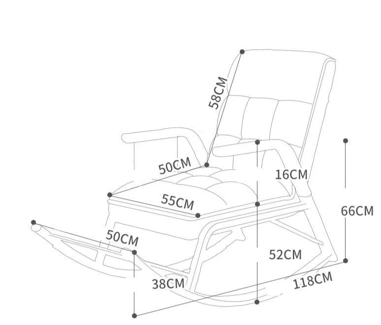 Arm Rest Modern Vintage Merged Rocking Chair