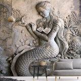 Artistique Mermaid Haven Salon Papier Peint Mural