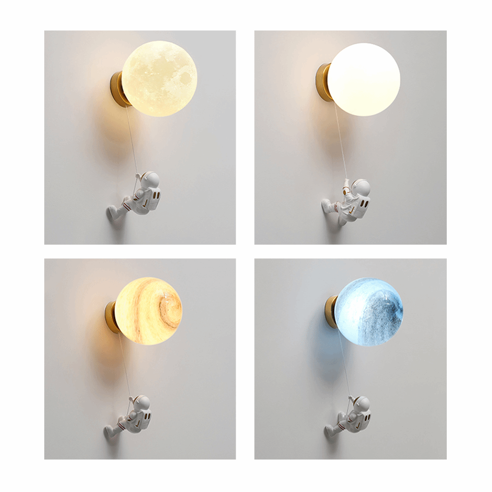 Astronaut on Moon Wall Lamo |Kids Room Lighting