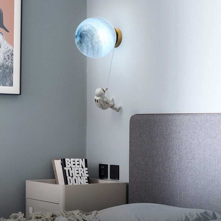 Astronaut on Moon Wall Lamo |Kids Room Lighting