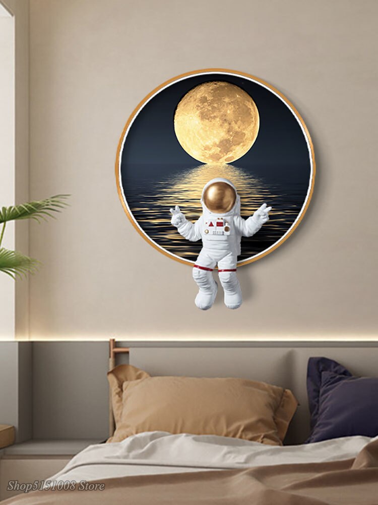 Astronaut on Moon Wall Light: Illuminate with Space