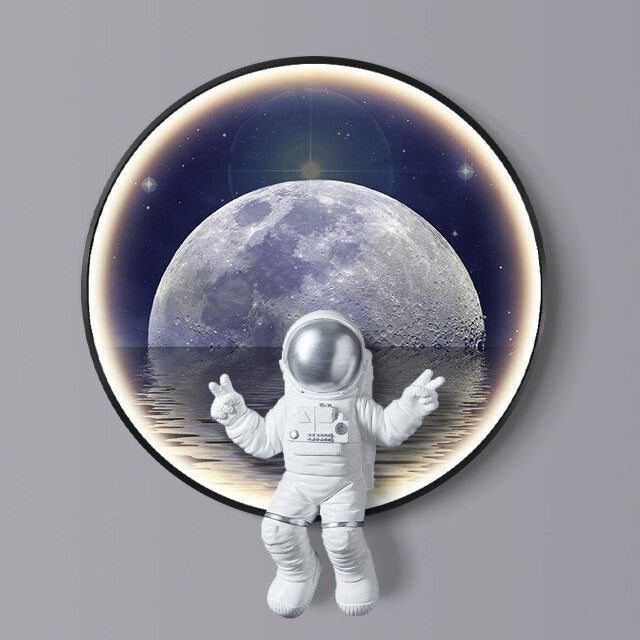 Applique Murale Astronaute sur Lune : Illuminée par l'Espace