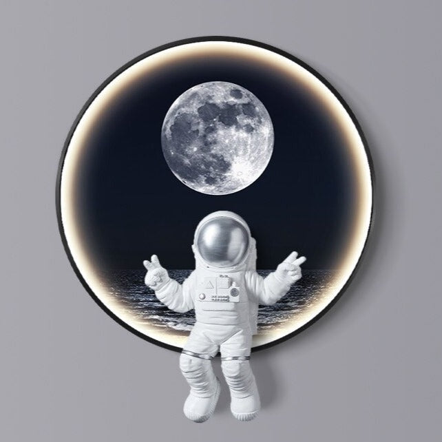 Astronaut on Moon Wall Light: Illuminate with Space