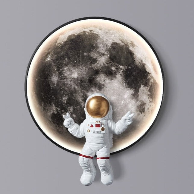 Astronaut on Moon Wall Light: Illuminate with Space