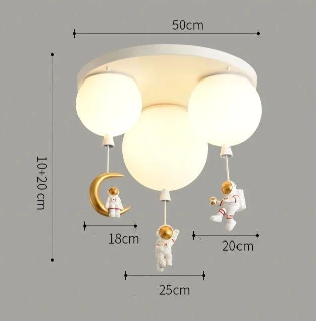 Astronauts on Moon Hanging LED Celing Light