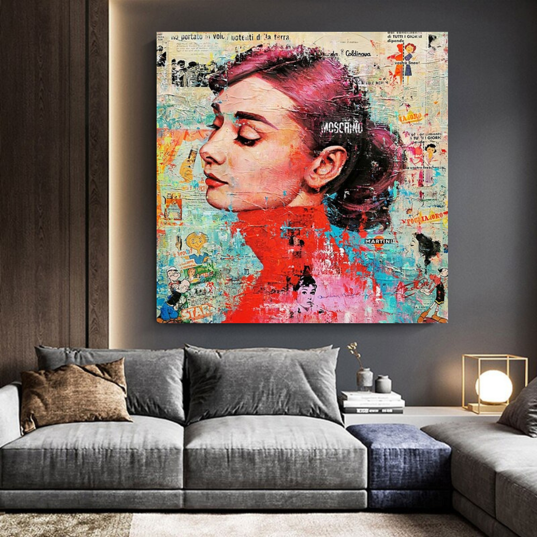 Art mural brossé Audrey Hepburn - Superbe décor