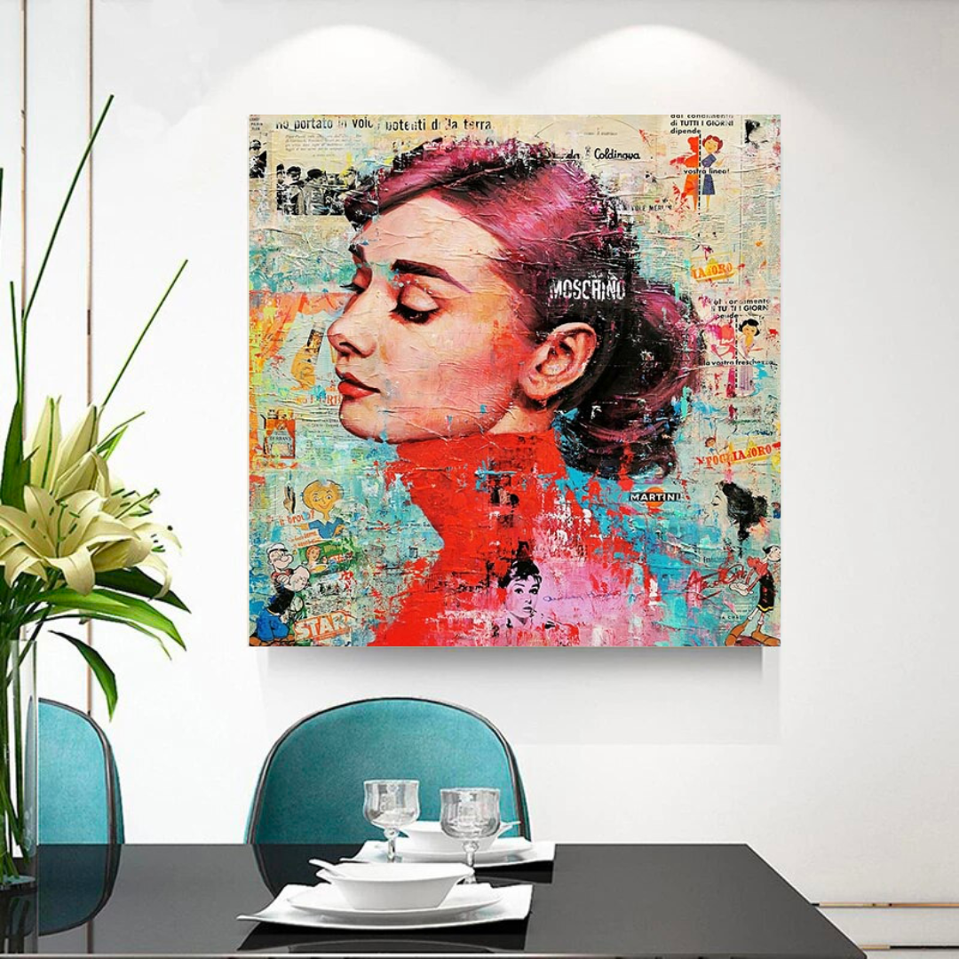 Art mural brossé Audrey Hepburn - Superbe décor