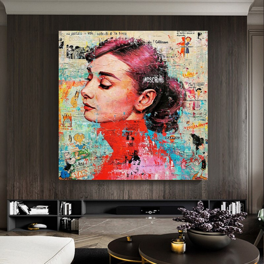 Art mural brossé Audrey Hepburn - Superbe décor