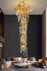 Autumn Leaves Fall Crystal Chandelier Lighting