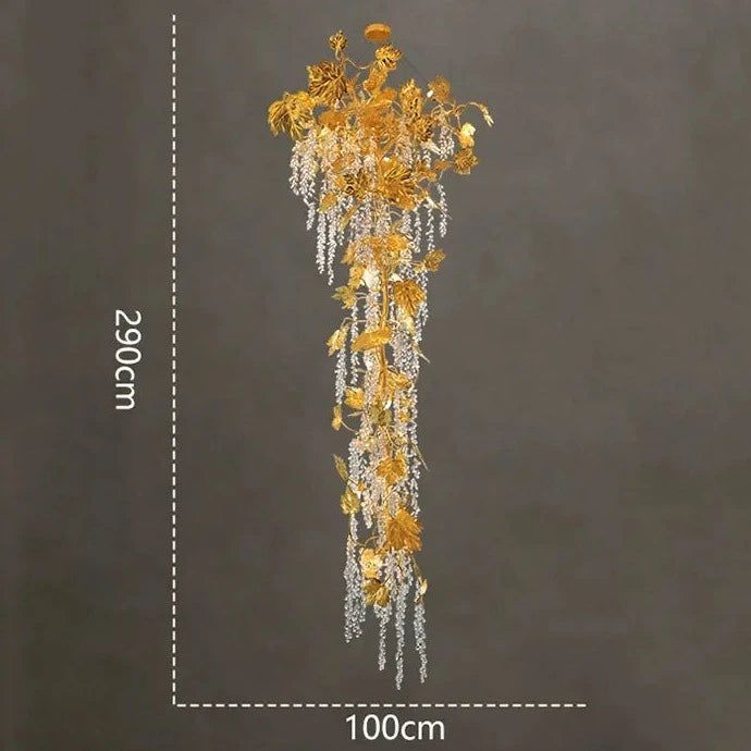 Autumn Leaves Fall Crystal Chandelier Lighting