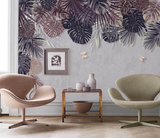 Autumn Leaves Wallpaper Mural - Retro Leaves Design