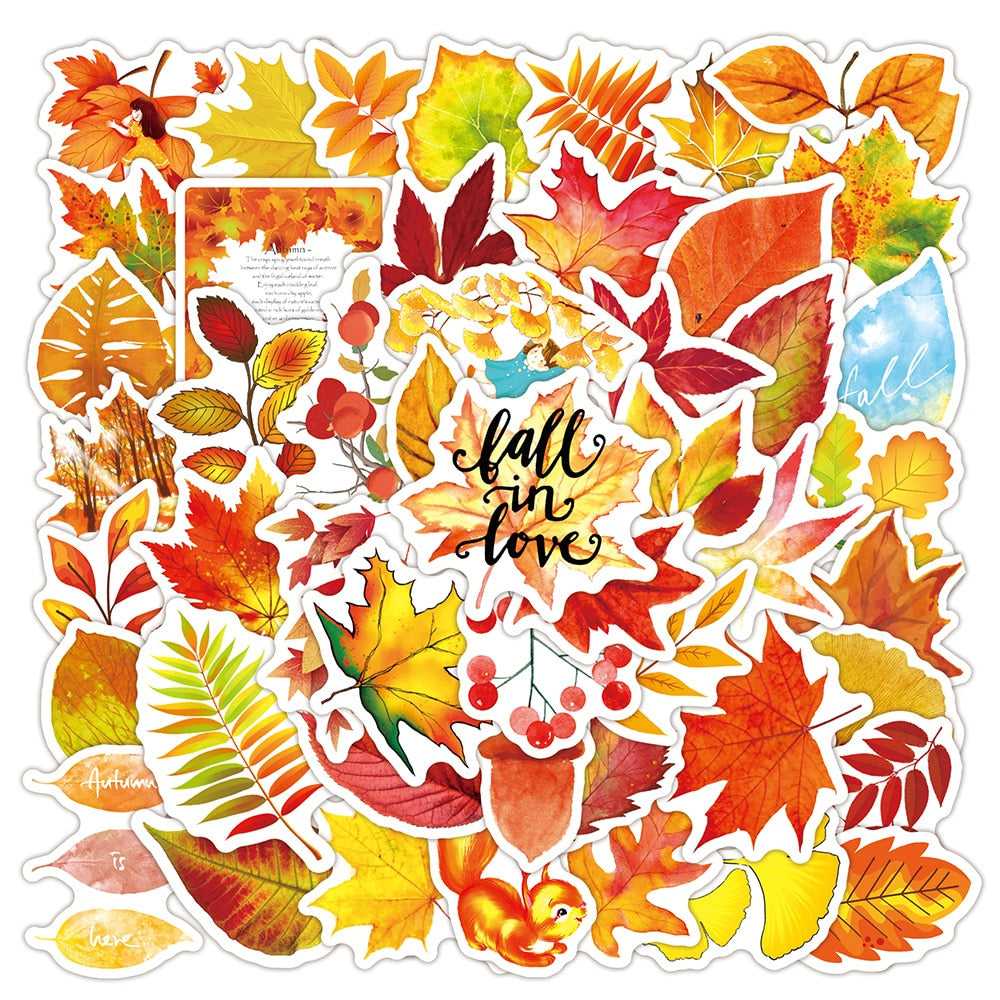 Autumn Maple Leaf Graffiti Stickers