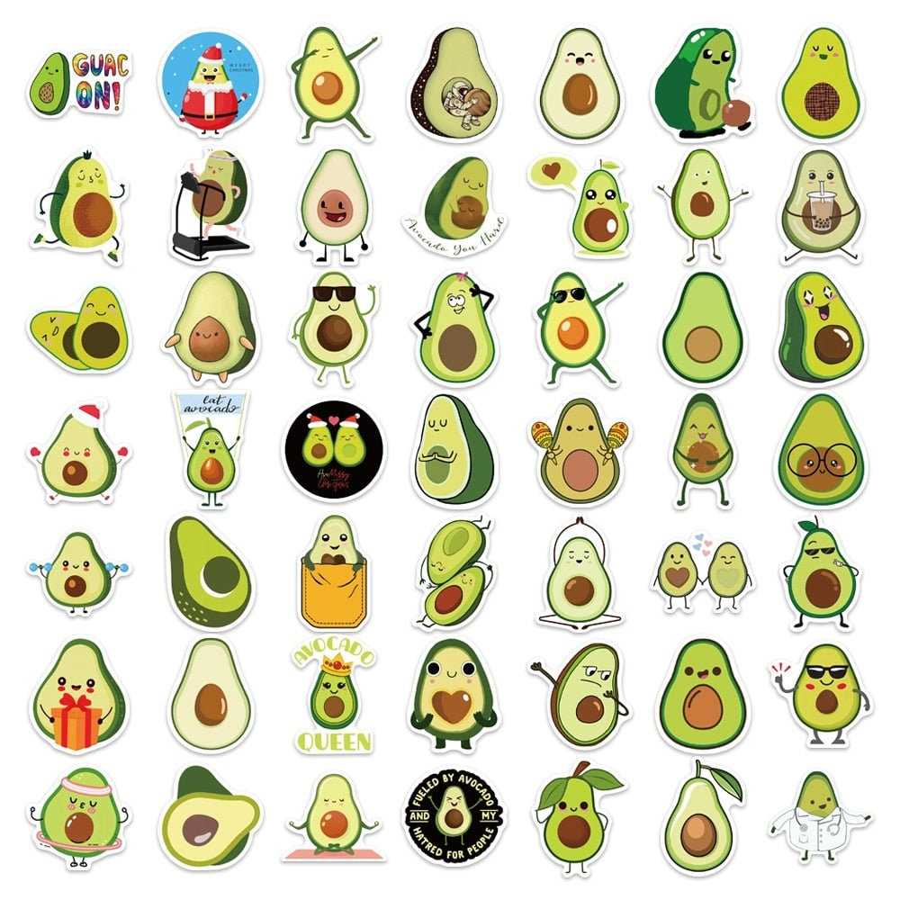 Avocado Stickers Pack | Famous Bundle Stickers | Waterproof Bundle Stickers