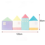 Baby Cot Bumper - Pastel Houses Theme