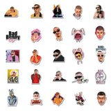 Singer Bad Bunny Travel Stickers Pack | Famous Bundle Stickers | Waterproof Bundle Stickers