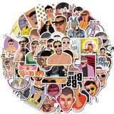 Singer Bad Bunny Travel Stickers Pack | Famous Bundle Stickers | Waterproof Bundle Stickers