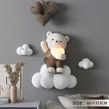 Balloon Bear Statue Wall Hanging Globe Light for Kids Room