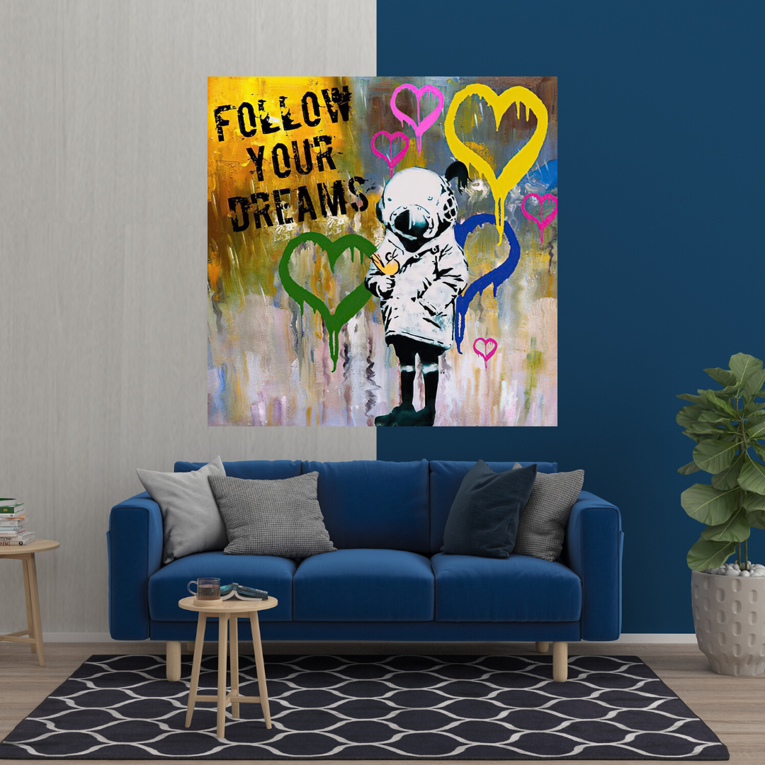 Banksy Follow Your Dreams Graffiti Canvas Wall Art